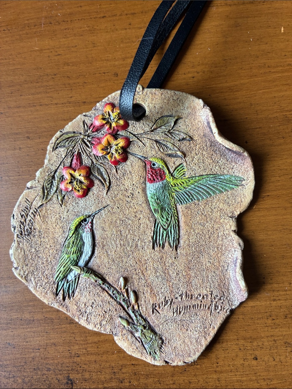 Ruby Throated Hummingbird Wall Plaque or ornament.